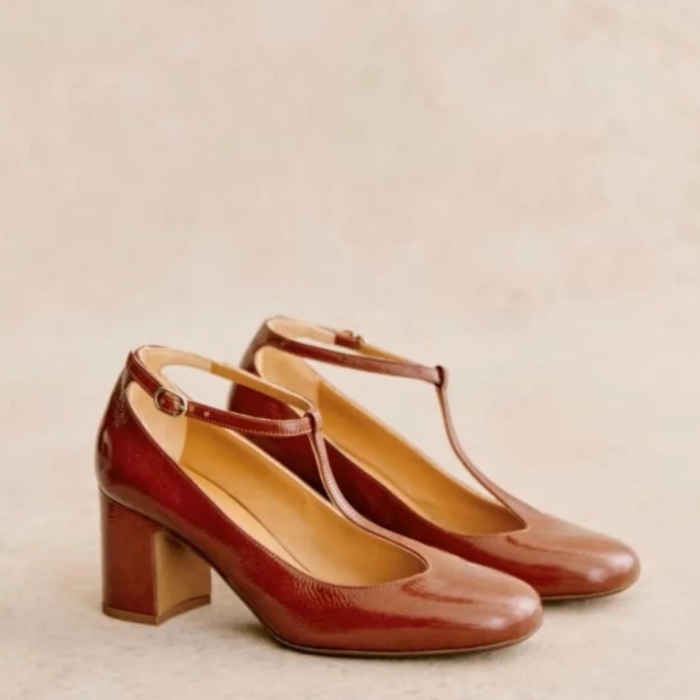 Sezane Marcie Babies Shoes - size 9 - in Camel Lacquer